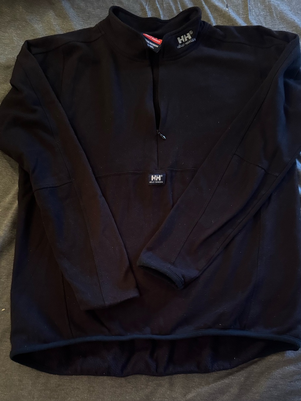 Helly Hansen Black Half-Zip Light Fleece Pullover